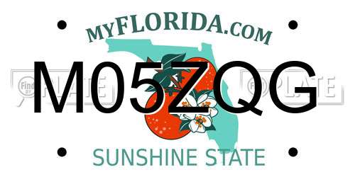 M05ZQG Florida License Plate