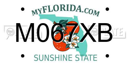 M067XB Florida License Plate