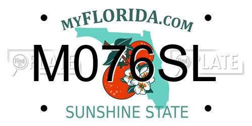 M076SL Florida License Plate