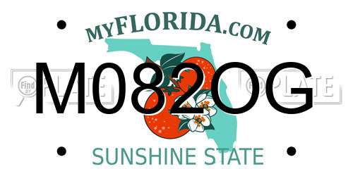 M082OG Florida License Plate
