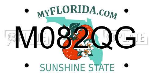 M082QG Florida License Plate