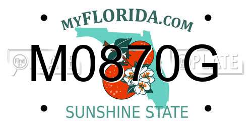 M0870G Florida License Plate