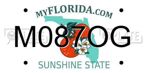 M087OG Florida License Plate