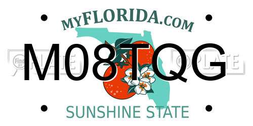 M08TQG Florida License Plate