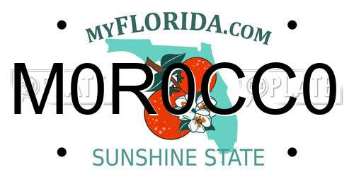 M0R0CC0 Florida License Plate