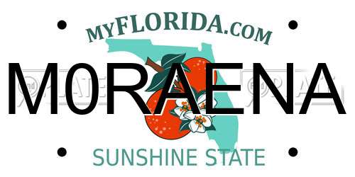 M0RAENA Florida License Plate