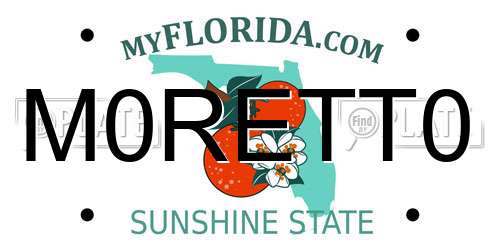 M0RETT0 Florida License Plate