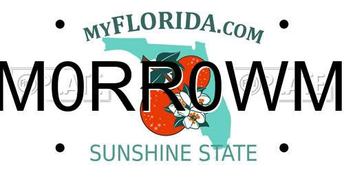 M0RR0WM Florida License Plate