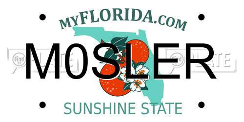 M0SLER Florida License Plate