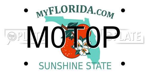 M0T0P Florida License Plate