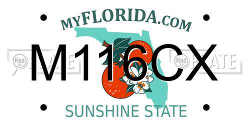 M116CX Florida License Plate