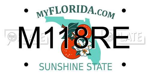 M118RE Florida License Plate