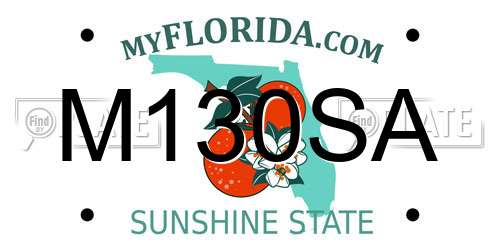 M130SA Florida License Plate