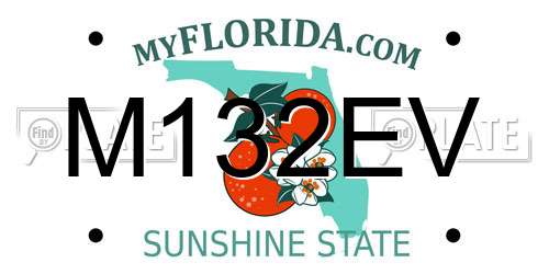 M132EV Florida License Plate