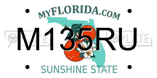 M135RU Florida License Plate