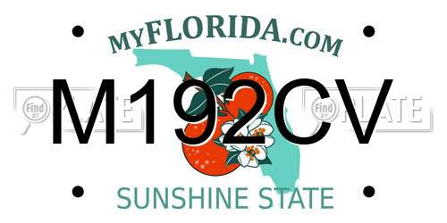 M192CV Florida License Plate