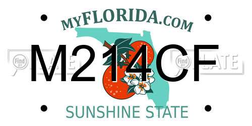 M214CF Florida License Plate