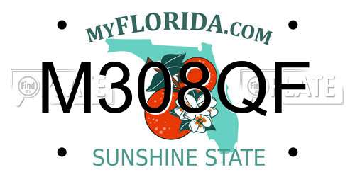 M308QF Florida License Plate