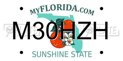 M30HZH Florida License Plate