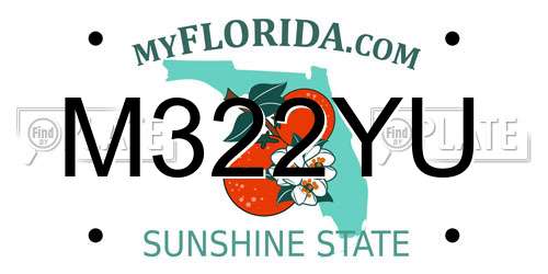 M322YU Florida License Plate