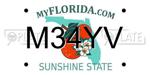 M34YV Florida License Plate