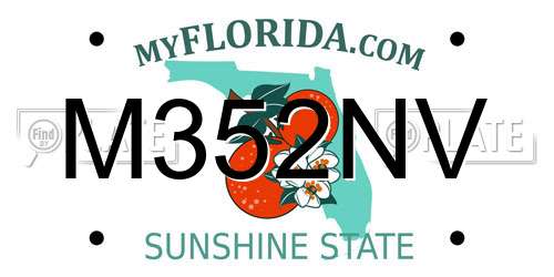 M352NV Florida License Plate