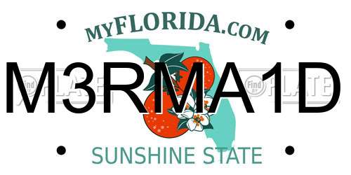 M3RMA1D Florida License Plate