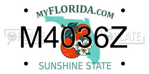 M4036Z Florida License Plate