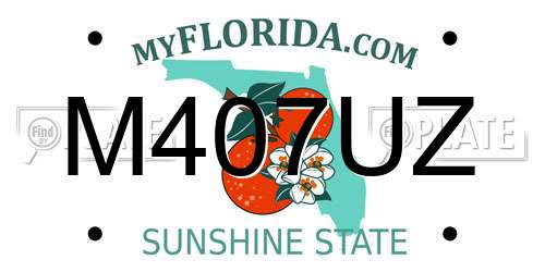 M407UZ Florida License Plate