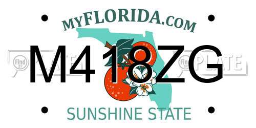 M418ZG Florida License Plate