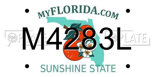 M4283L Florida License Plate