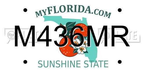 M436MR Florida License Plate
