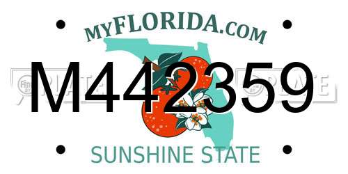 M442359 Florida License Plate