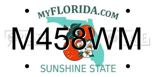 M458WM Florida License Plate