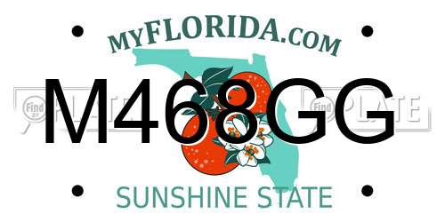 M468GG Florida License Plate