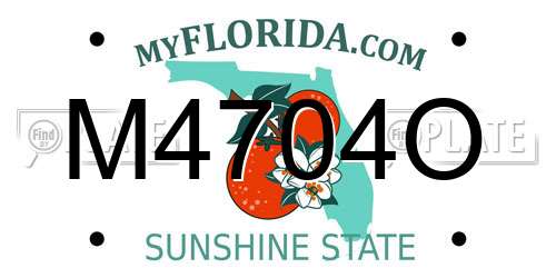 M4704O Florida License Plate