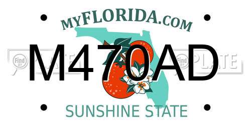 M470AD Florida License Plate