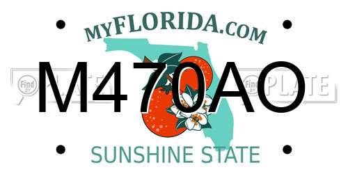 M470AO Florida License Plate