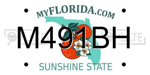 M491BH Florida License Plate