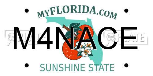 M4NACE Florida License Plate