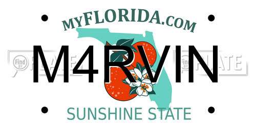 M4RVIN Florida License Plate