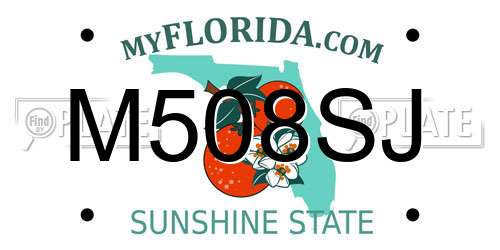M508SJ Florida License Plate