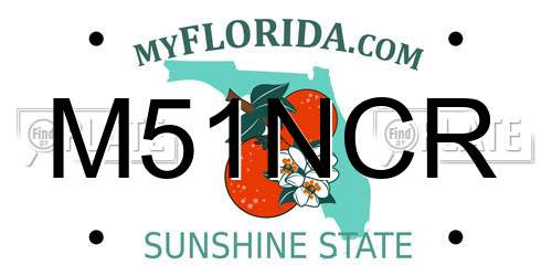M51NCR Florida License Plate