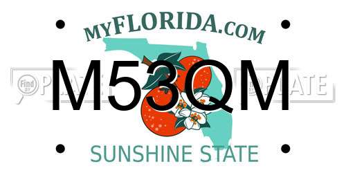 M53QM Florida License Plate