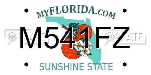 M541FZ Florida License Plate