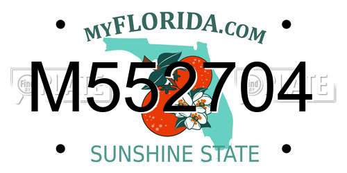 M552704 Florida License Plate