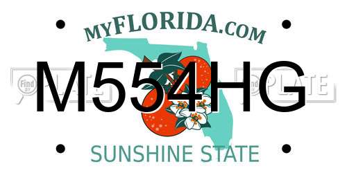 M554HG Florida License Plate