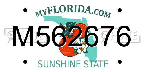 M562676 Florida License Plate