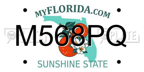 M568PQ Florida License Plate