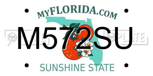 M572SU Florida License Plate